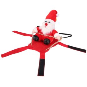 S-M-L-XL Options -- 1Pc Pet Christmas Costumes Red Winter Coat For Dog Riding Santa Claus With Bell Clothes New Year Outfit Cosplay Costumes Part (Option: L)